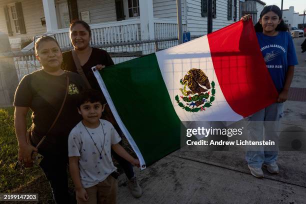 Small group of demonstrators protest President Trump's deportation policies, February 8 in Port Isabel, Texas.