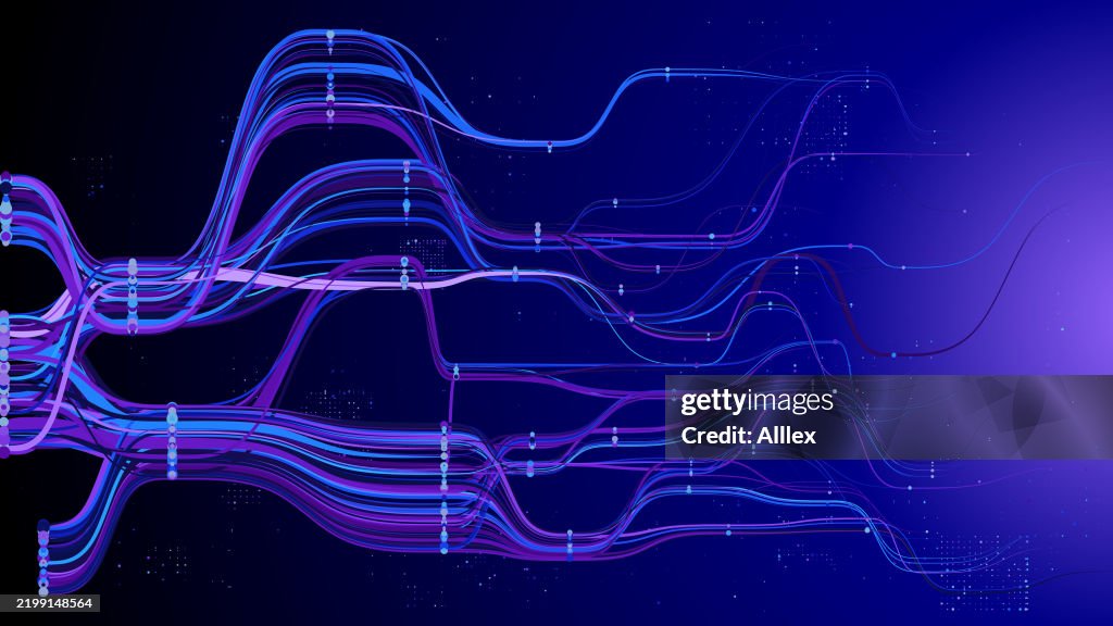 Abstract Digital Flow Depicting Data Connectivity In A Network High-Res ...