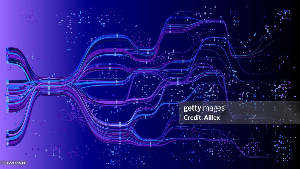 Abstract Digital Flow Depicting Data Connectivity In A Network High-Res ...