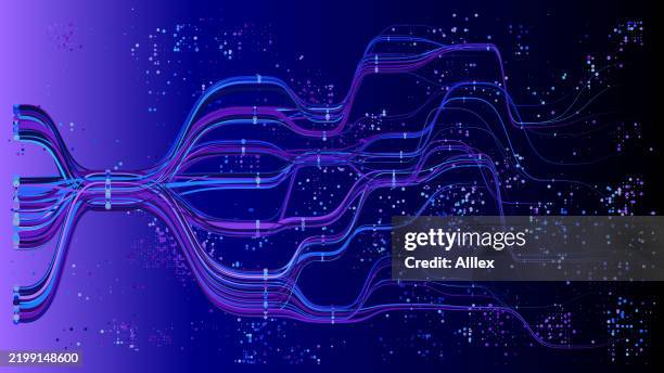 Digital Flow Abstract Abstract Digital Flow Depicting Data Connectivity In A Network High-Res ...
