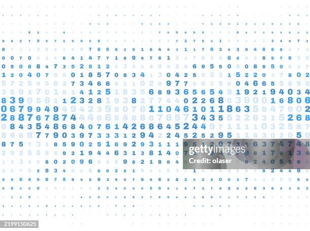 White Matrix Numbers 9,970 Data Numbers White Background High Res Illustrations - Getty Images