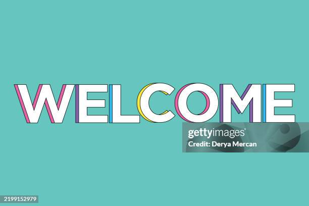 Welcome Letteringmodern Color Lettering Templatevector Stock ...