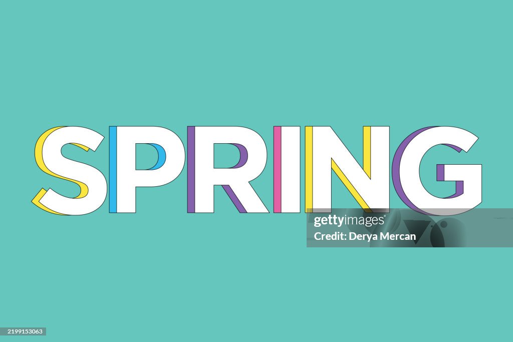 Wear Spring Color Lettering Spring Letteringmodern Color Lettering Templatevector Stock ...