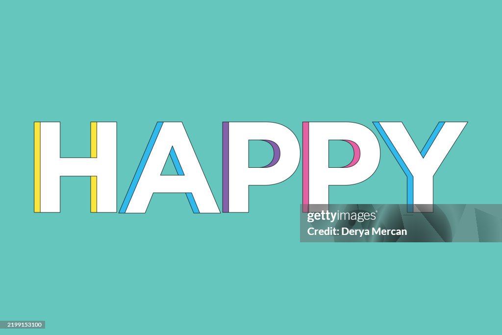 Sample Simple Lettering With Color Happy Letteringmodern Color Lettering Templatevector Stock Illustration ...