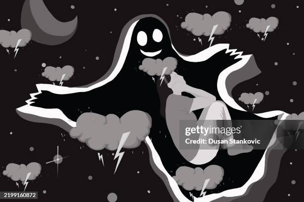 dealing with mental health is big - depression stock illustrations