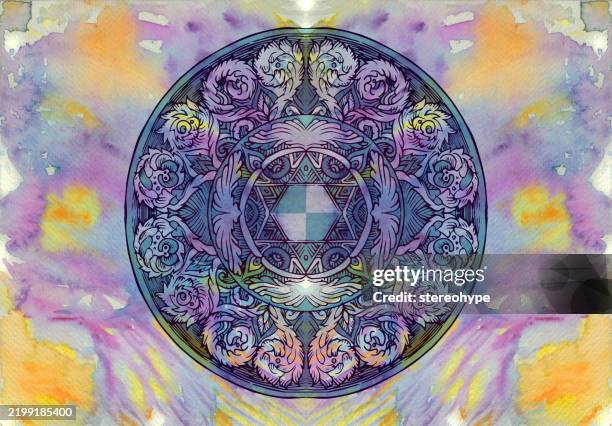 merkhaba violet - mayan stock illustrations