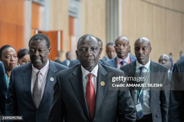 President of Kenya William Ruto arrives to attend a bilateral during the 38th African Union Summit, at the AU Headquarters in Addis Ababa on February...