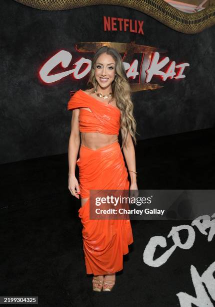 Britt Baker attends Netflix's "Cobra Kai" Series Finale World Premiere at The Egyptian Theatre Hollywood on February 12, 2025 in Los Angeles,...