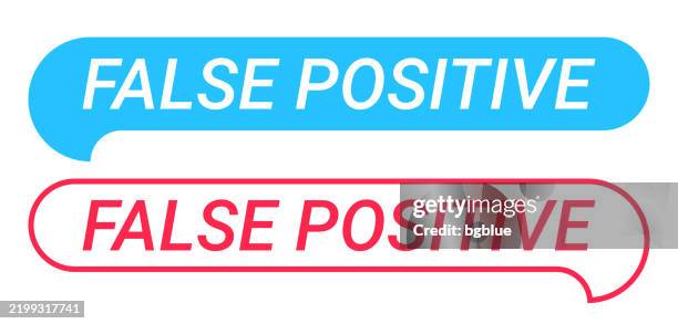 false positive - blue and red speech bubble on white background - box mock stock illustrations