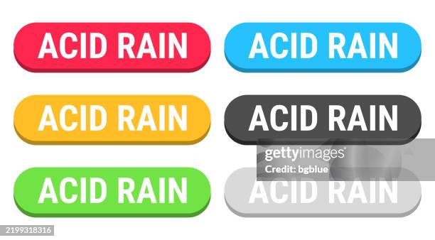 acid rain - colorful 3d click web buttons on blank background - acid rain damage stock illustrations
