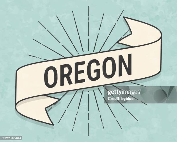 ilustrações de stock, clip art, desenhos animados e ícones de oregon - banner in retro vintage style - old textured paper - oregon estado dos eua