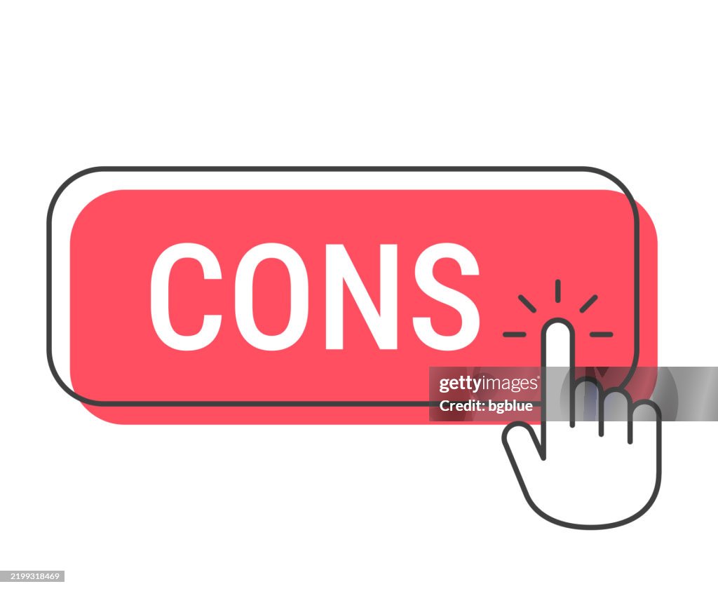 Cons Click Button With Hand Cursor On White Background High-Res Vector ...