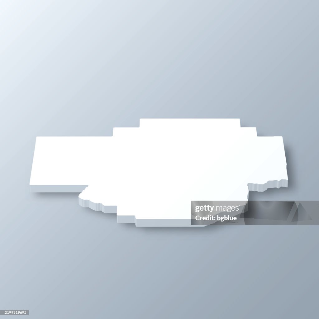 Chouteau County, Montana. 3D Map on gray background