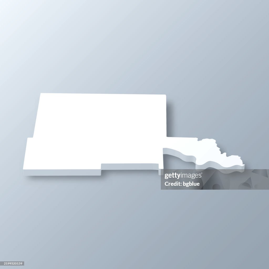 Jefferson County, Arkansas. 3D Map on gray background