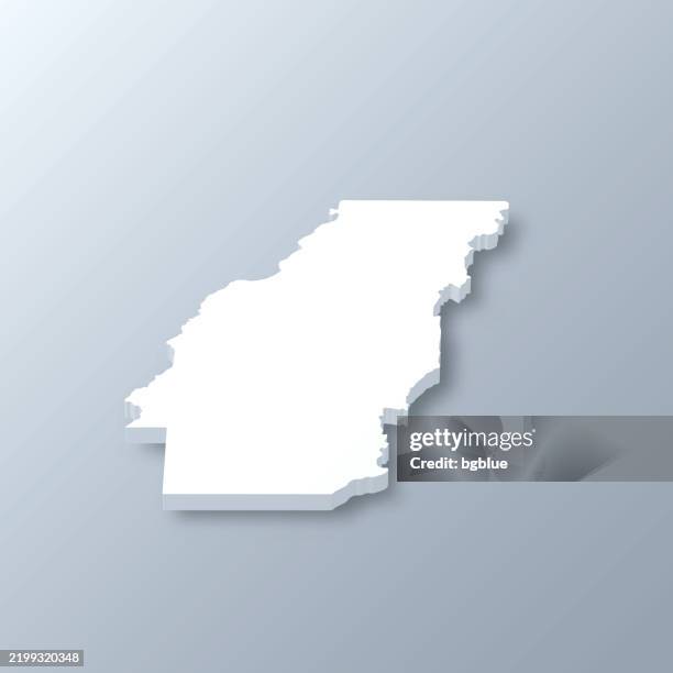 west carroll parish, louisiana. 3d map on gray background - oak grove west carroll parish louisiana stock illustrations