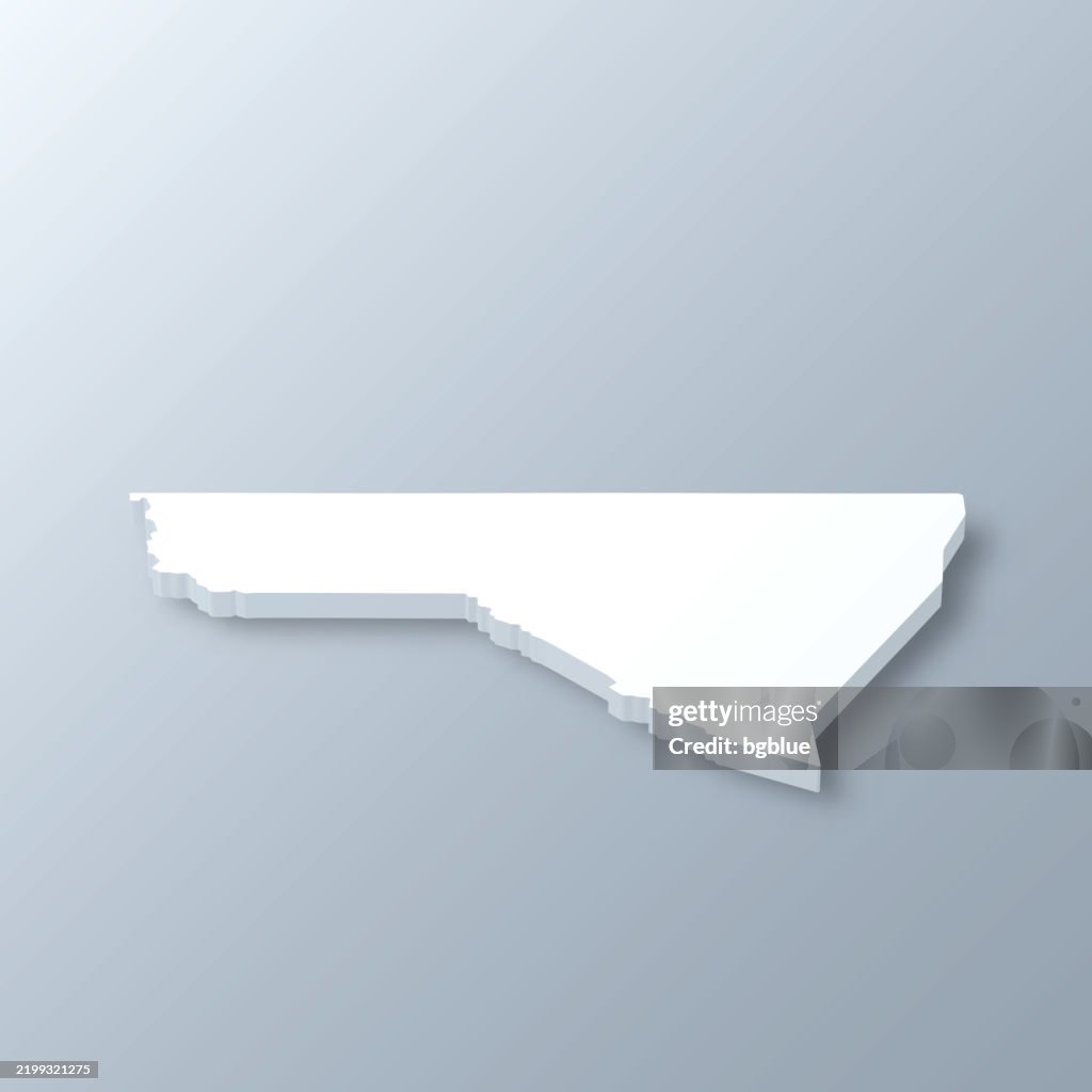 Monongalia County, West Virginia. 3D Map on gray background
