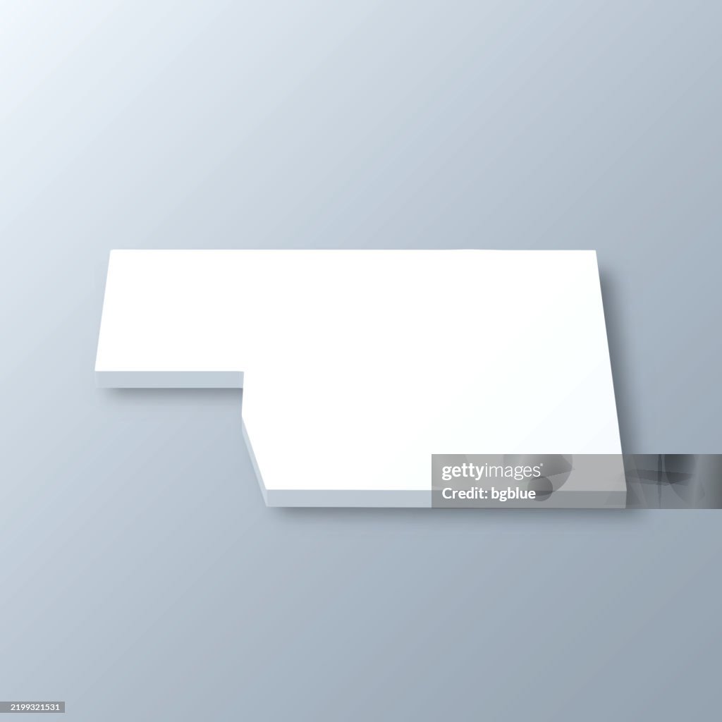 Elko County, Nevada. 3D Map on gray background