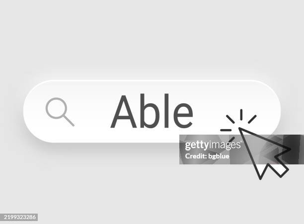 able - search bar with cursor on blank background - input output stock illustrations