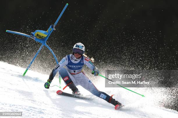 Thea Louise Stjernesund of Team Norway competes in run one of the Women's Giant Slalom during the Audi FIS Alpine World Ski Championships at...