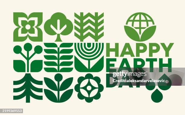 earth day concept design - recycle poster stock illustrations