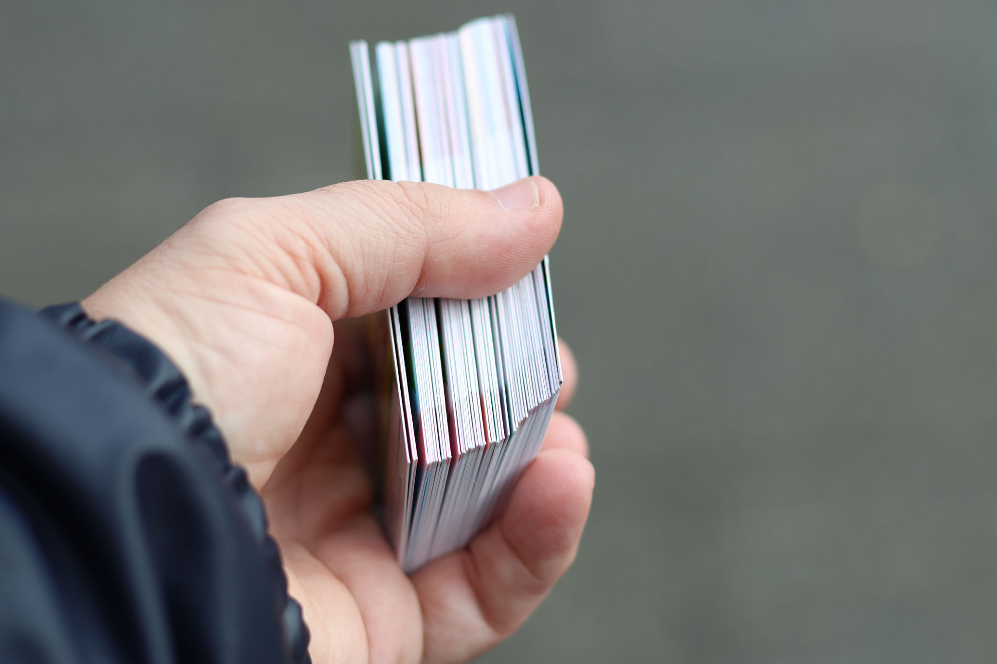 adult trading card collector