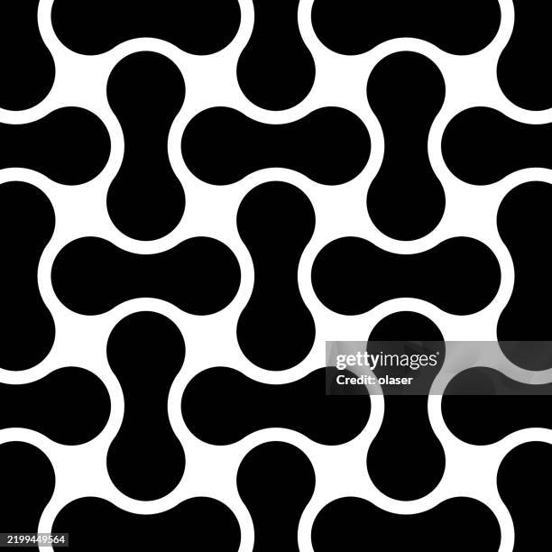 a seamless pattern featuring contrasting shapes in black and white. the design comprises interconnected forms that create a dynamic visual rhythm, providing a modern aesthetic that captures attention. - peanuts stock illustrations