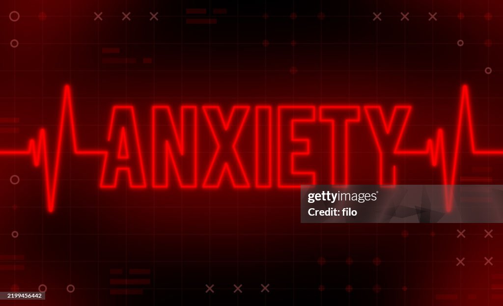 Anxiety Nervous Pulse Trace Red Abstract Background