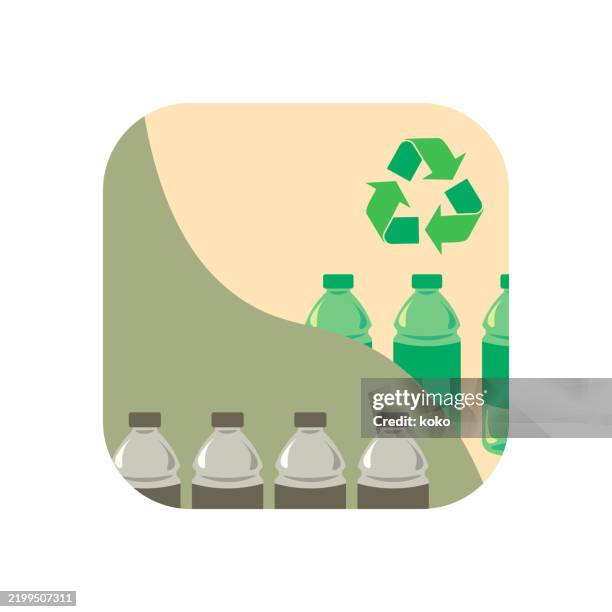 sustainability, recycling plastic bottles. plastic pollution, disposable plastic bottle. - reduce plastic stock illustrations
