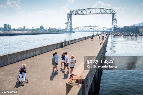 duluth canal bridge - duluth stock pictures, royalty-free photos & images
