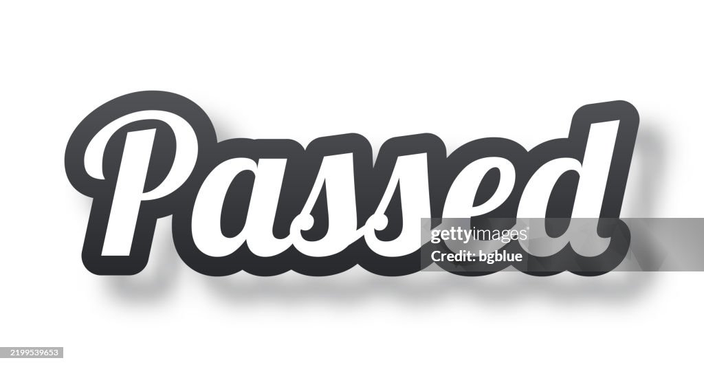 Passed - 3D Text with shadow on white background