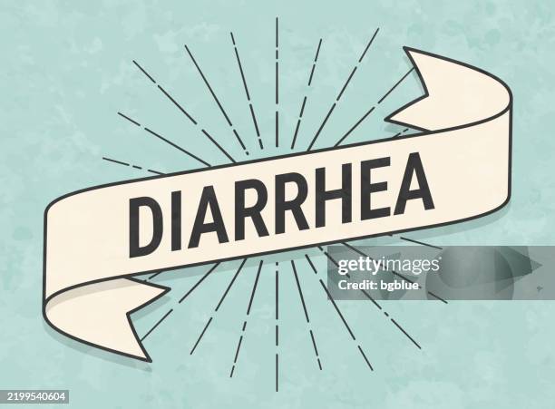 diarrhea - banner in retro vintage style - old textured paper - diarrhoea stock illustrations