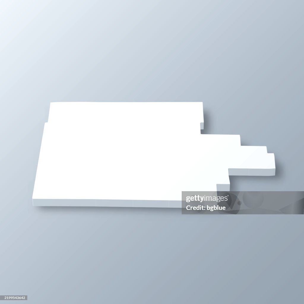Garland County, Arkansas. 3D Map on gray background