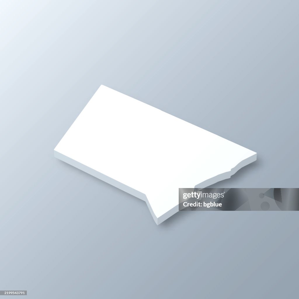 Hays County, Texas. 3D Map on gray background