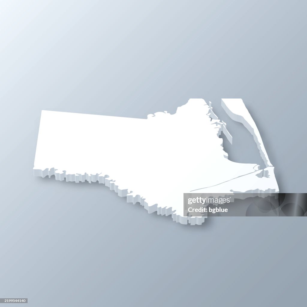 Cameron County, Texas. 3D Map on gray background