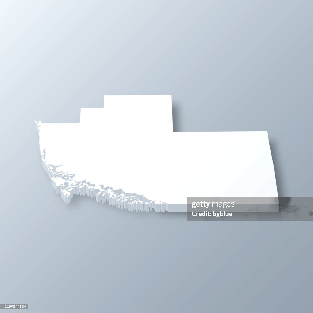 Collier County, Florida. 3D Map on gray background