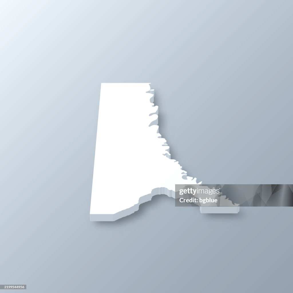 Caddo Parish, Louisiana. 3D Map on gray background