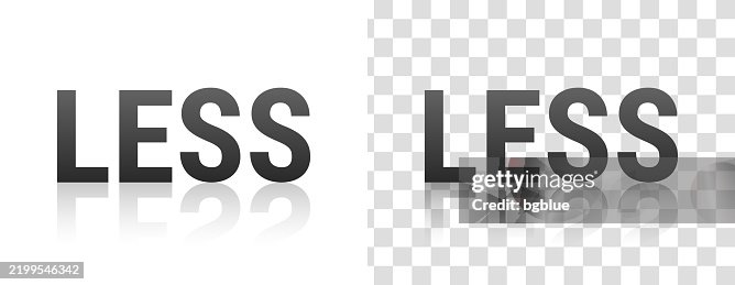 Less Letters Less Text With Reflection On Transparent Background High-Res Vector ...