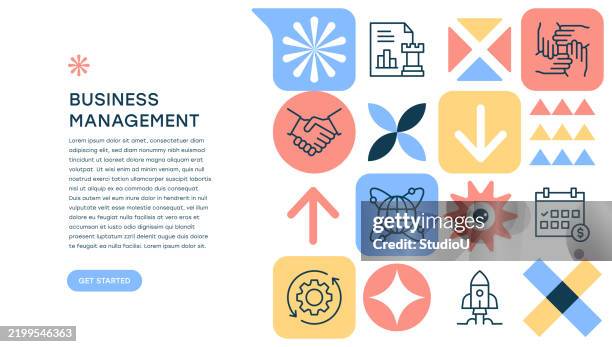 business management - marketing strategy background stock illustrations