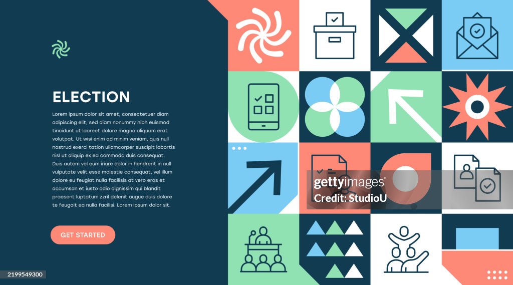 Election Web Banner Geometric Design