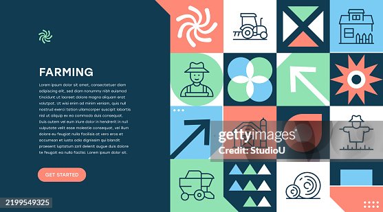 Farming Web Banner Geometric Design Farming Web Banner Geometric Design