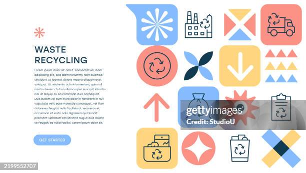 reciclaje de residuos - abfallwirtschaft stock-grafiken, -clipart, -cartoons und -symbole