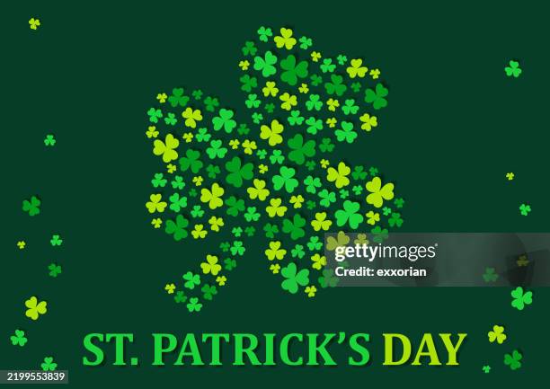 st patrick’s day shamrocks - shaping stock illustrations