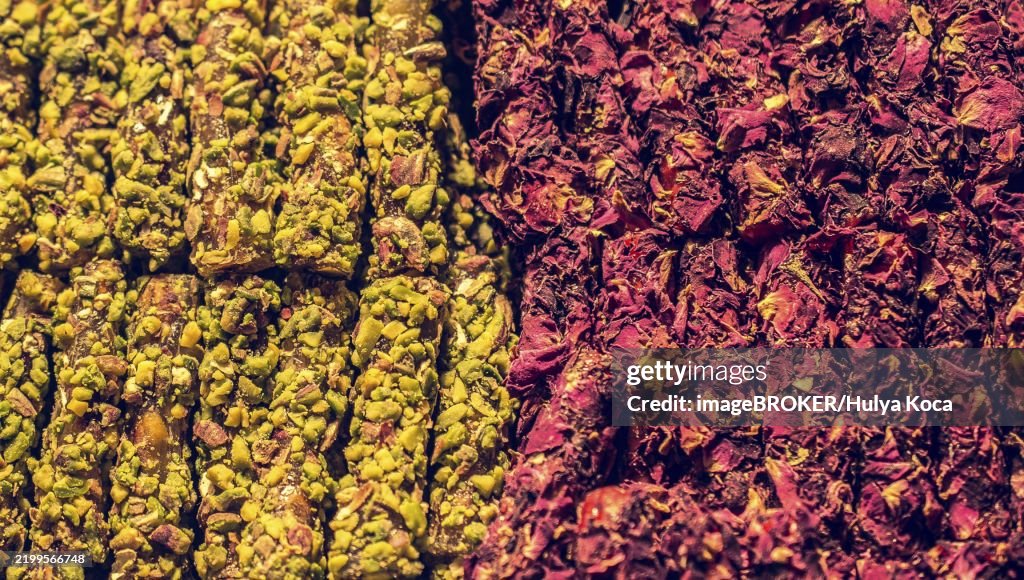 Load of traditional turkish delight lokum sugar coated soft candy