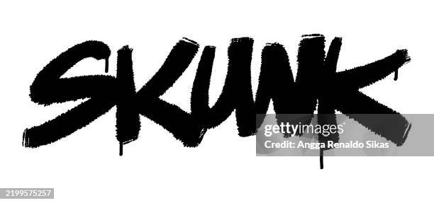 Skunk Black Graffiti Word Paintbrush Spraypaint Typography High