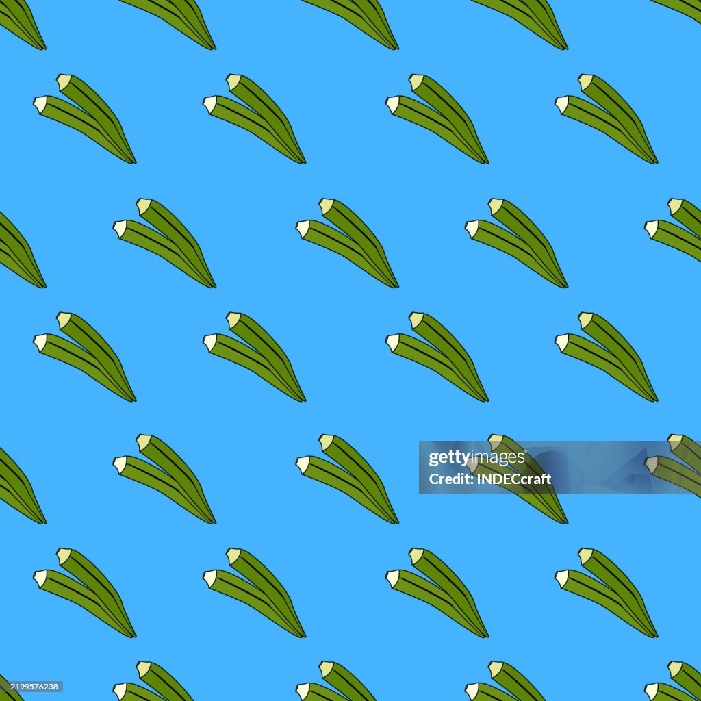 Okra seamless pattern
