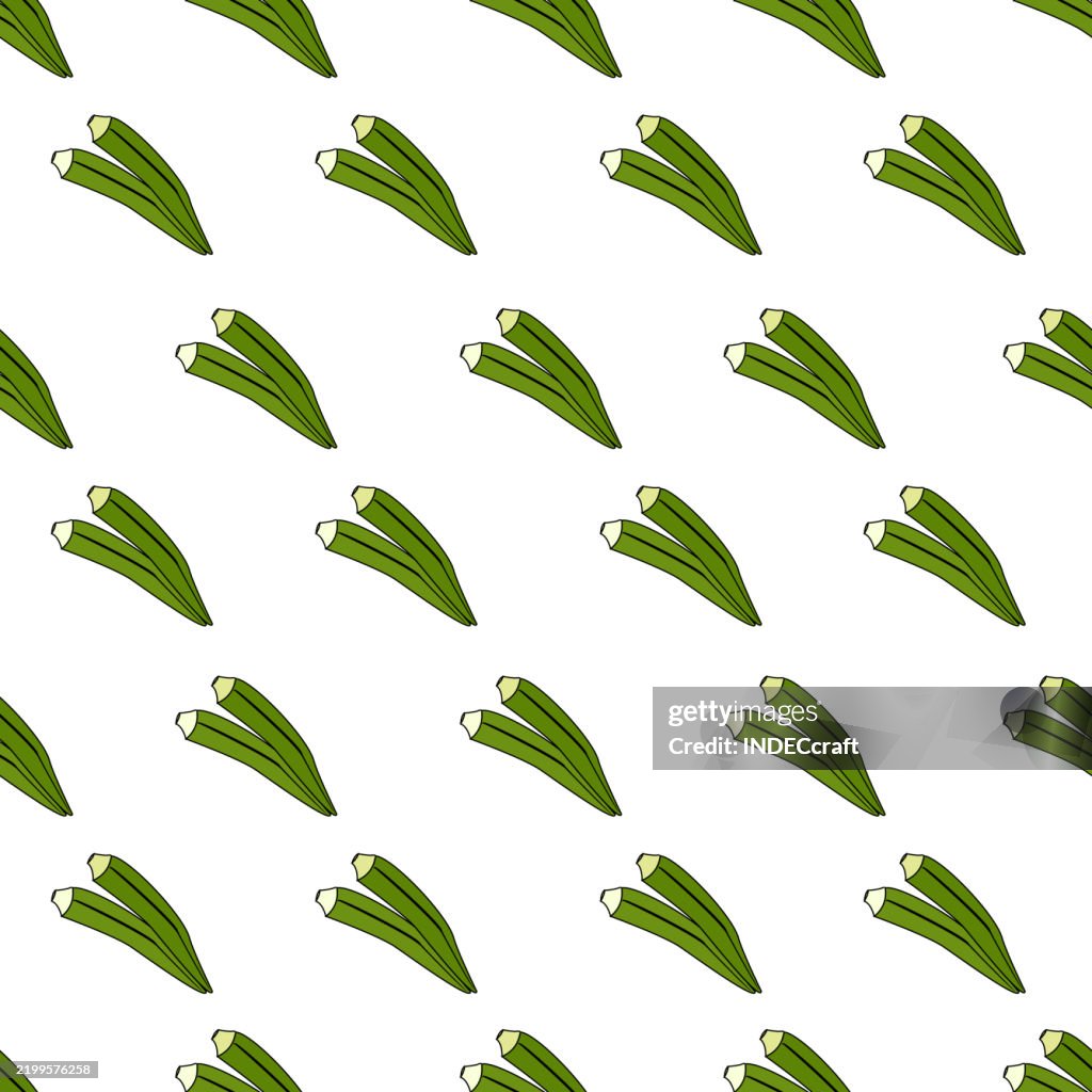 Okra seamless pattern