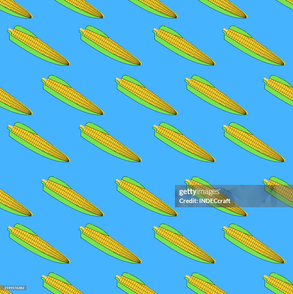 Sweetcorn Pattern Sweetcorn Seamless Pattern High-Res Vector Graphic - Getty Images