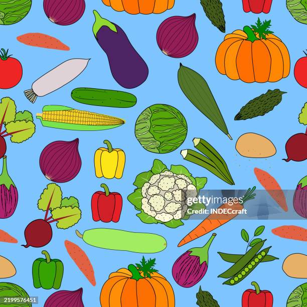 vegetables seamless pattern - corn maze stock illustrations