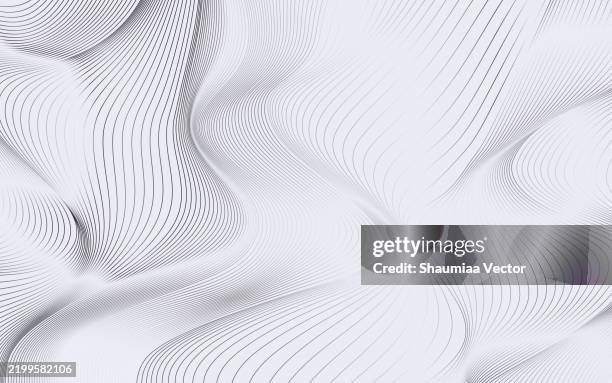 black wavy lines isolated on white abstract background design - cartography stock illustrations