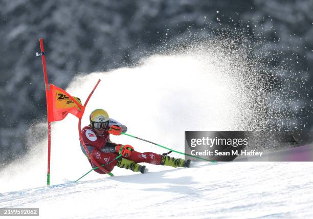 Raphael Haaser of Team Austria competes in run two of the Men's Giant Slalom during the Audi FIS Alpine World Ski Championships at Zwölferkogel on...